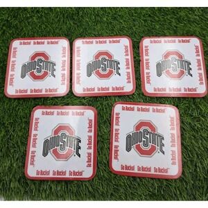 Ohio State Buckeyes College Melamine Drink Coasters Set Of 5 Scarlett & Gray OSU